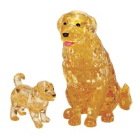 3D GOLDEN RETREIVER WITH PUPPY CRYSTAL PUZZLE (6/48)